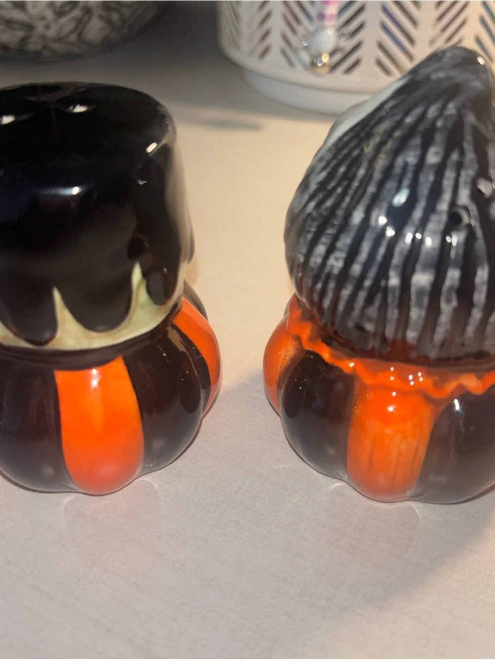 New JOHANNA PARKER Bride & Frankenstein Monster Halloween Salt Pepper Shaker Set